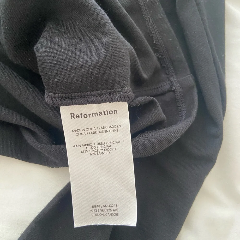 Reformation Black Long Sleeve Wrap Blouse